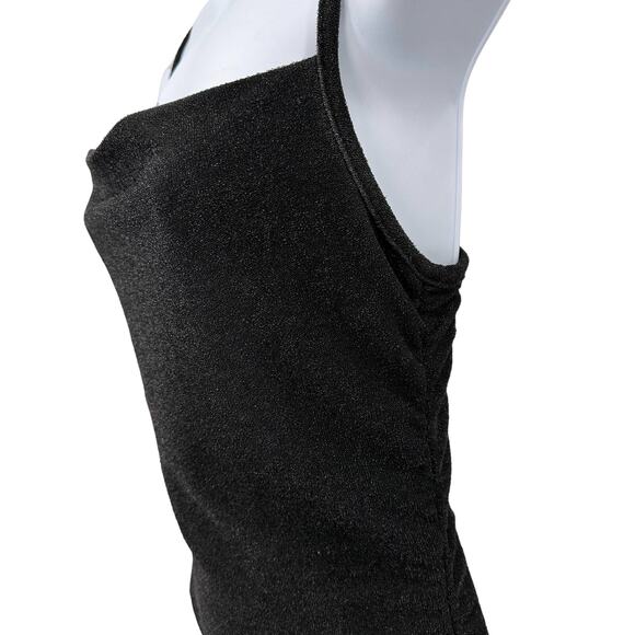 Forever Rose Couture Ruched Bodycon Dress Small Black Stretchy Prom Maxi Formal - Picture 8 of 12